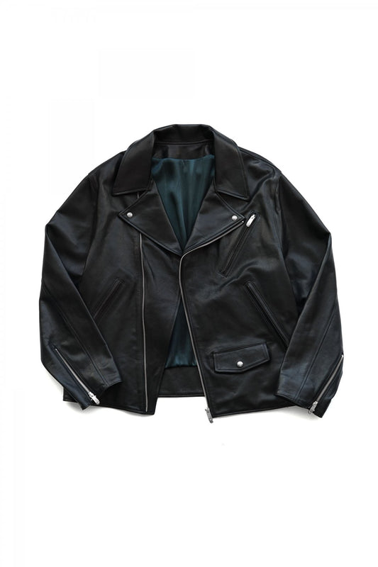 Porter Classic - PC RIDERS JACKET W/LOVE&PEACE SILVER - BLACK