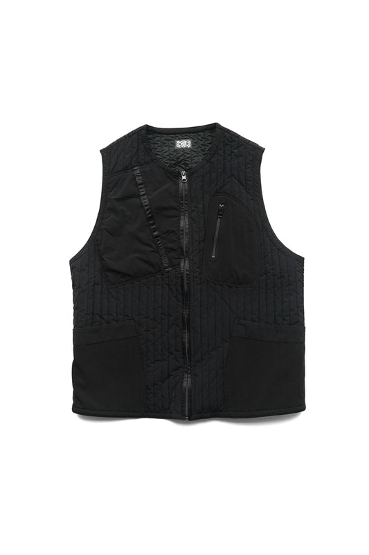 Porter Classic - SUPER NYLON STRETCH ZIP UP VEST - BLACK