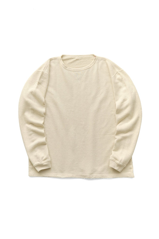 Porter Classic - FRENCH THERMAL CREWNECK - OFF WHITE