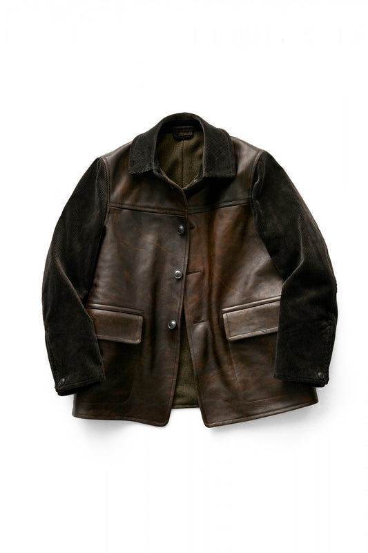 Nigel Cabourn - CANADIAN WORK LEATHER JACKET - BROWN