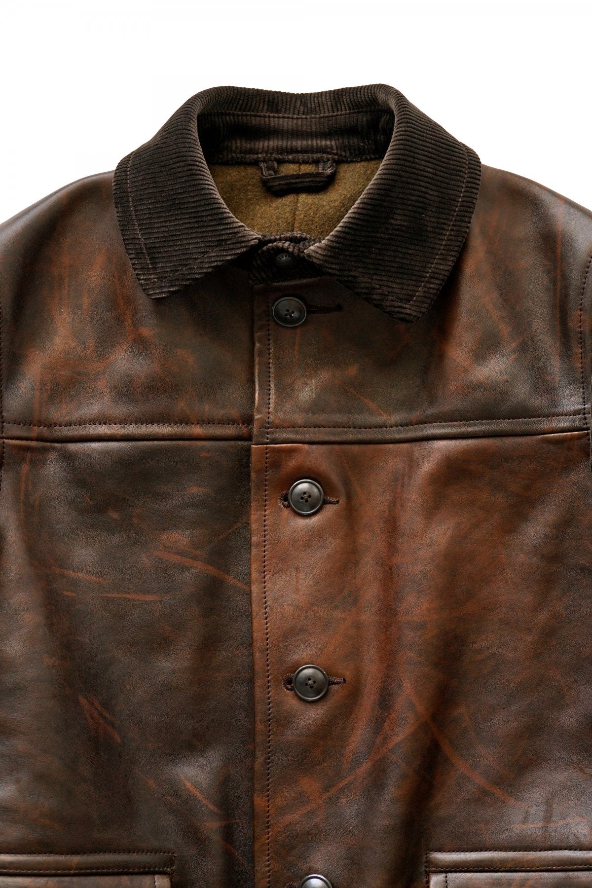 Nigel Cabourn - CANADIAN WORK LEATHER JACKET - BROWN