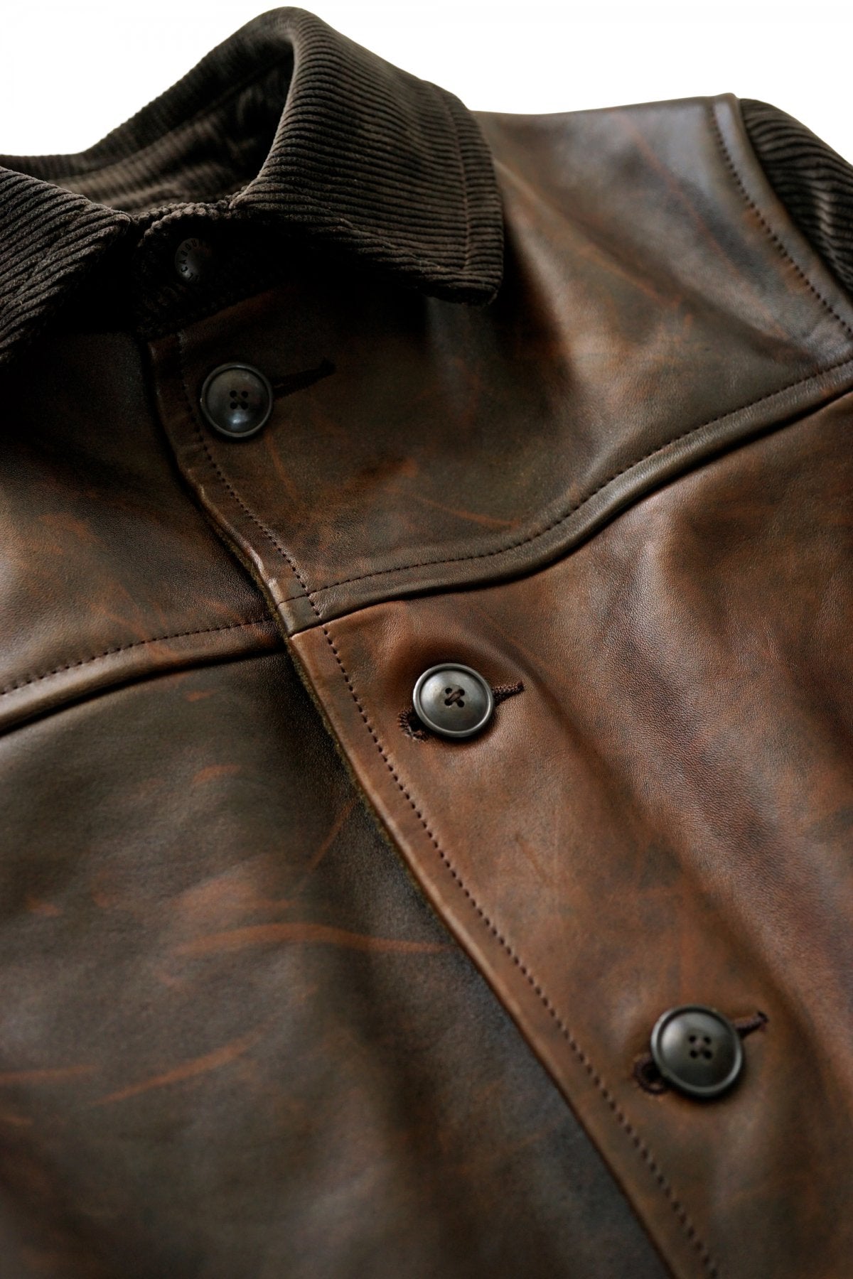 Nigel Cabourn - CANADIAN WORK LEATHER JACKET - BROWN