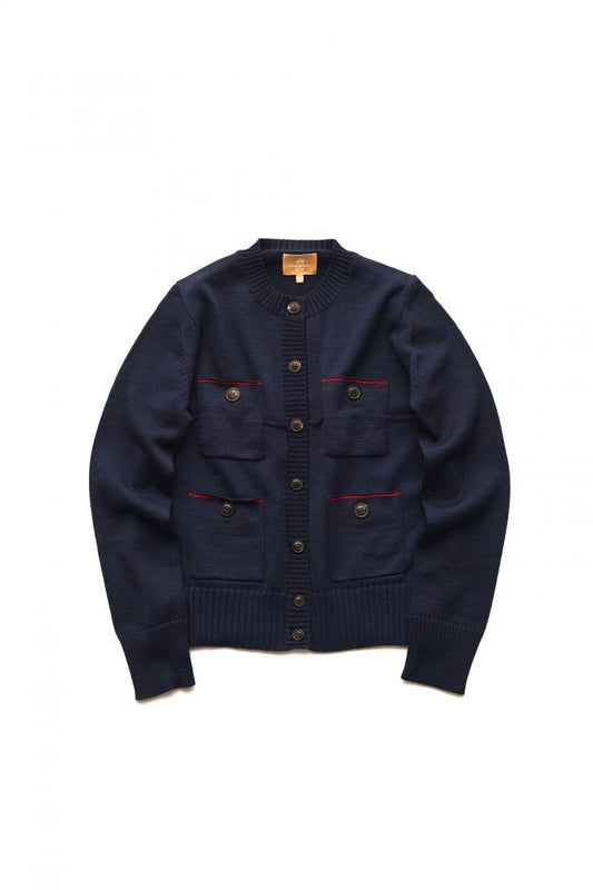 Nigel Cabourn woman - GAUGE MIX CARDIGAN - NAVY