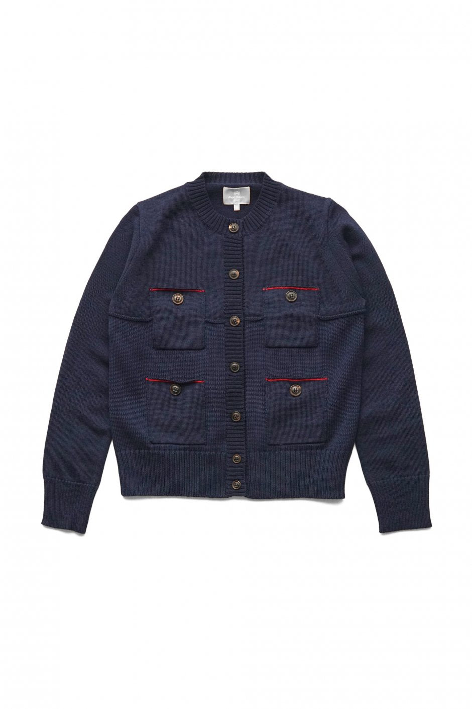 Nigel Cabourn woman - GAUGE MIX CARDIGAN - NAVY