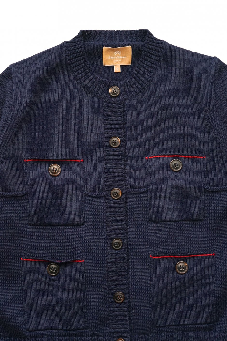 Nigel Cabourn woman - GAUGE MIX CARDIGAN - NAVY