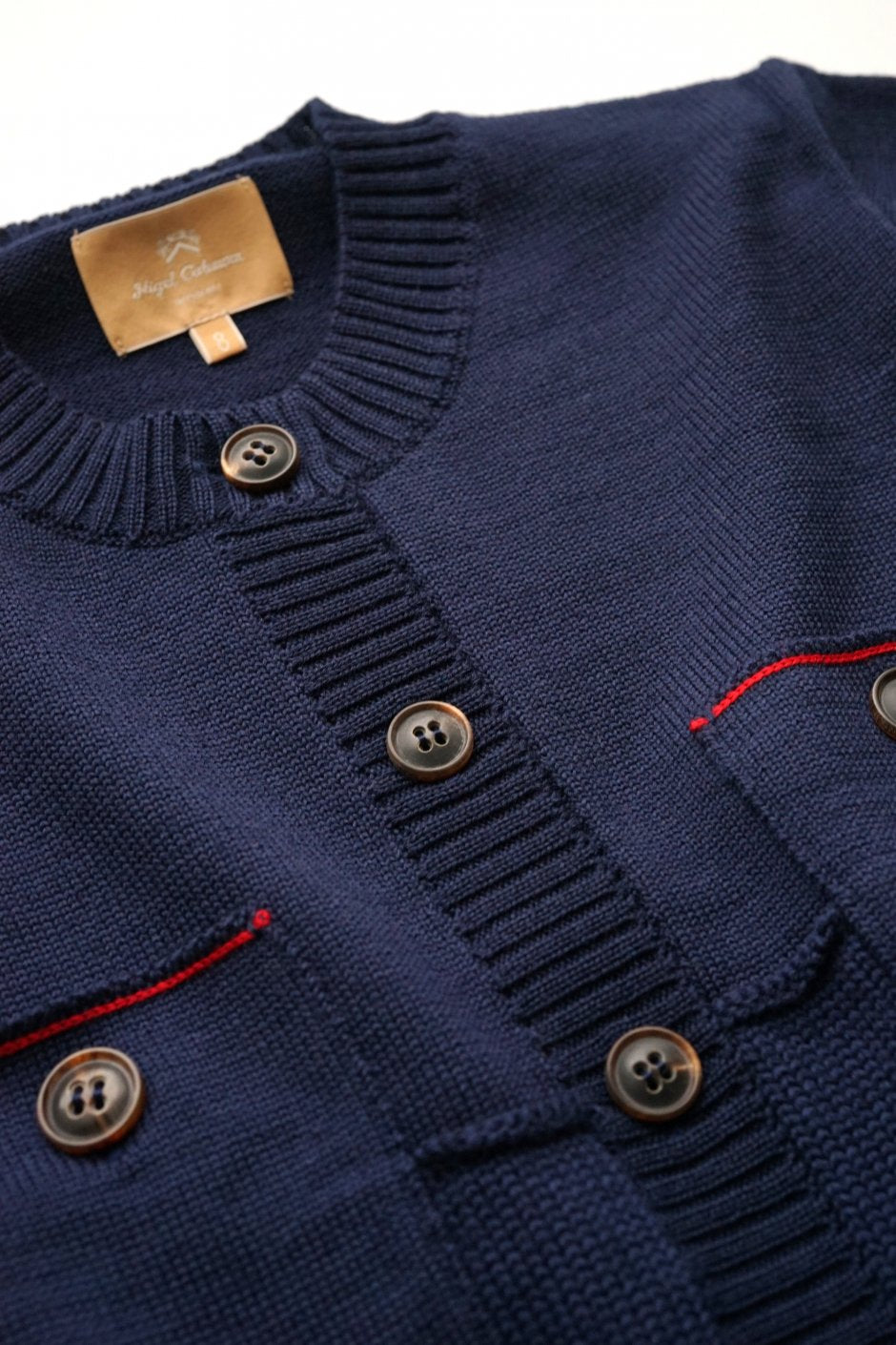 Nigel Cabourn woman - GAUGE MIX CARDIGAN - NAVY