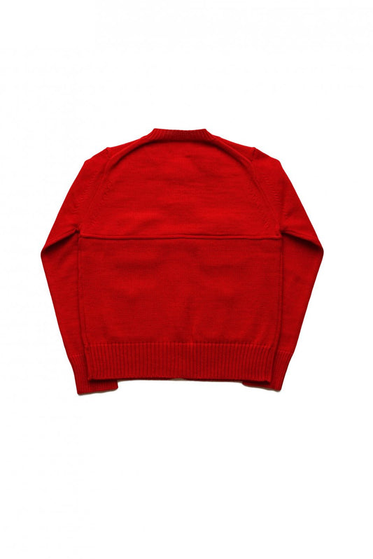 Nigel Cabourn woman - GAUGE MIX CARDIGAN - RED