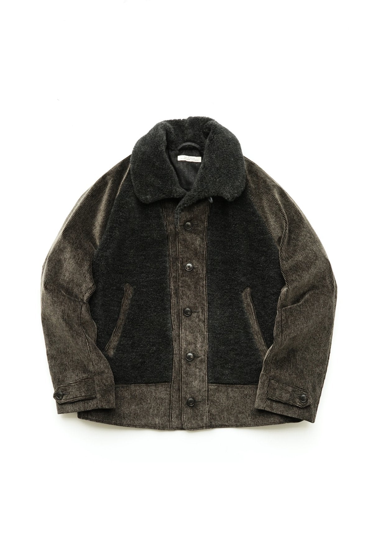 OLD JOE - BUTTONED FRONT GRIZZLY JACKET - SLATE