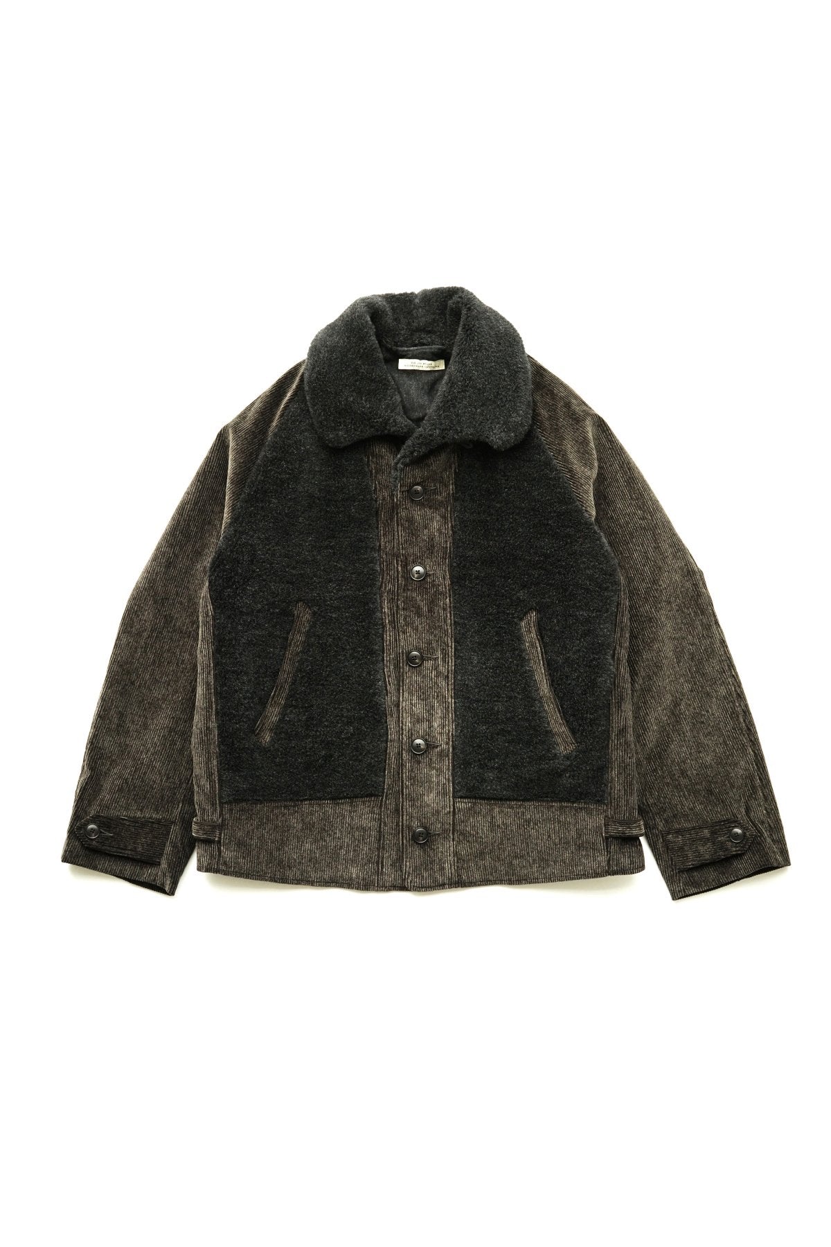 OLD JOE - BUTTONED FRONT GRIZZLY JACKET - SLATE