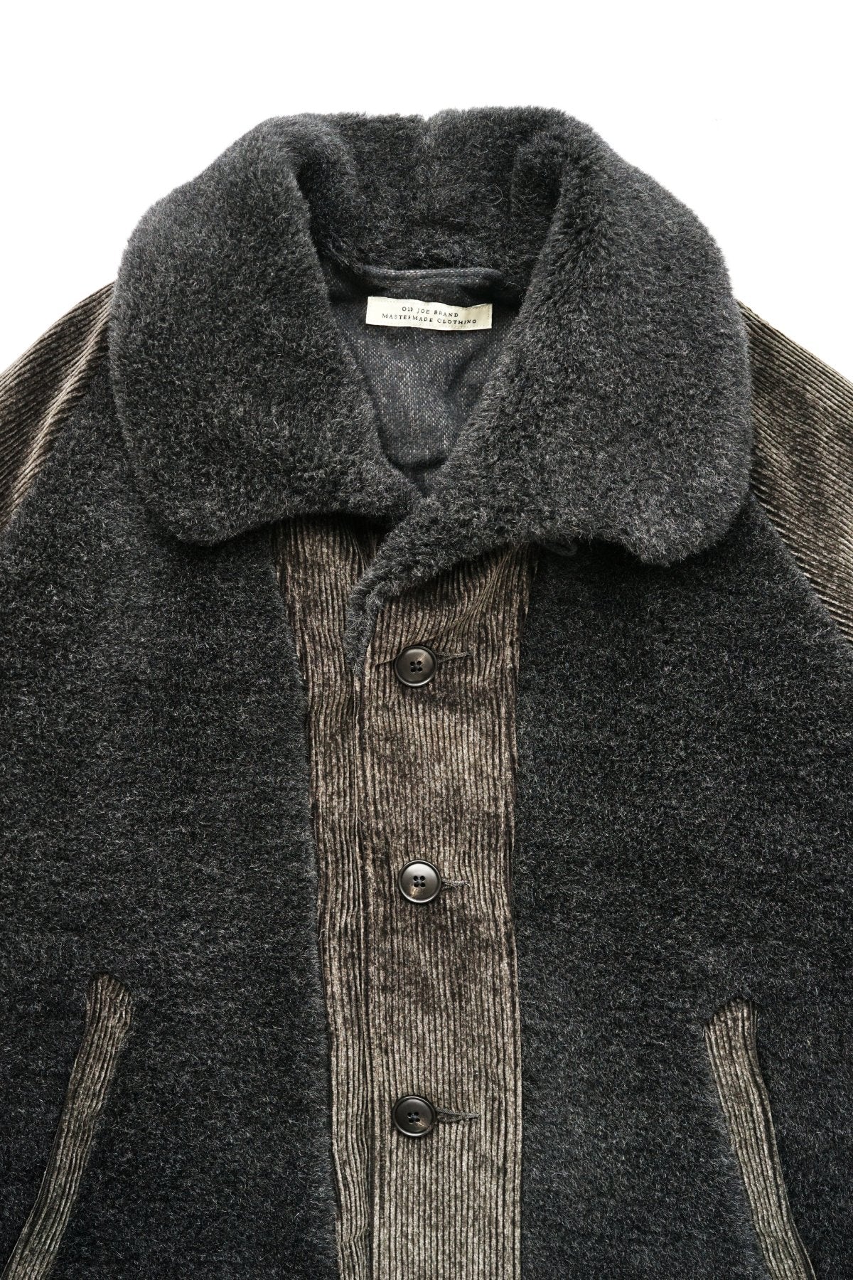 OLD JOE - BUTTONED FRONT GRIZZLY JACKET - SLATE