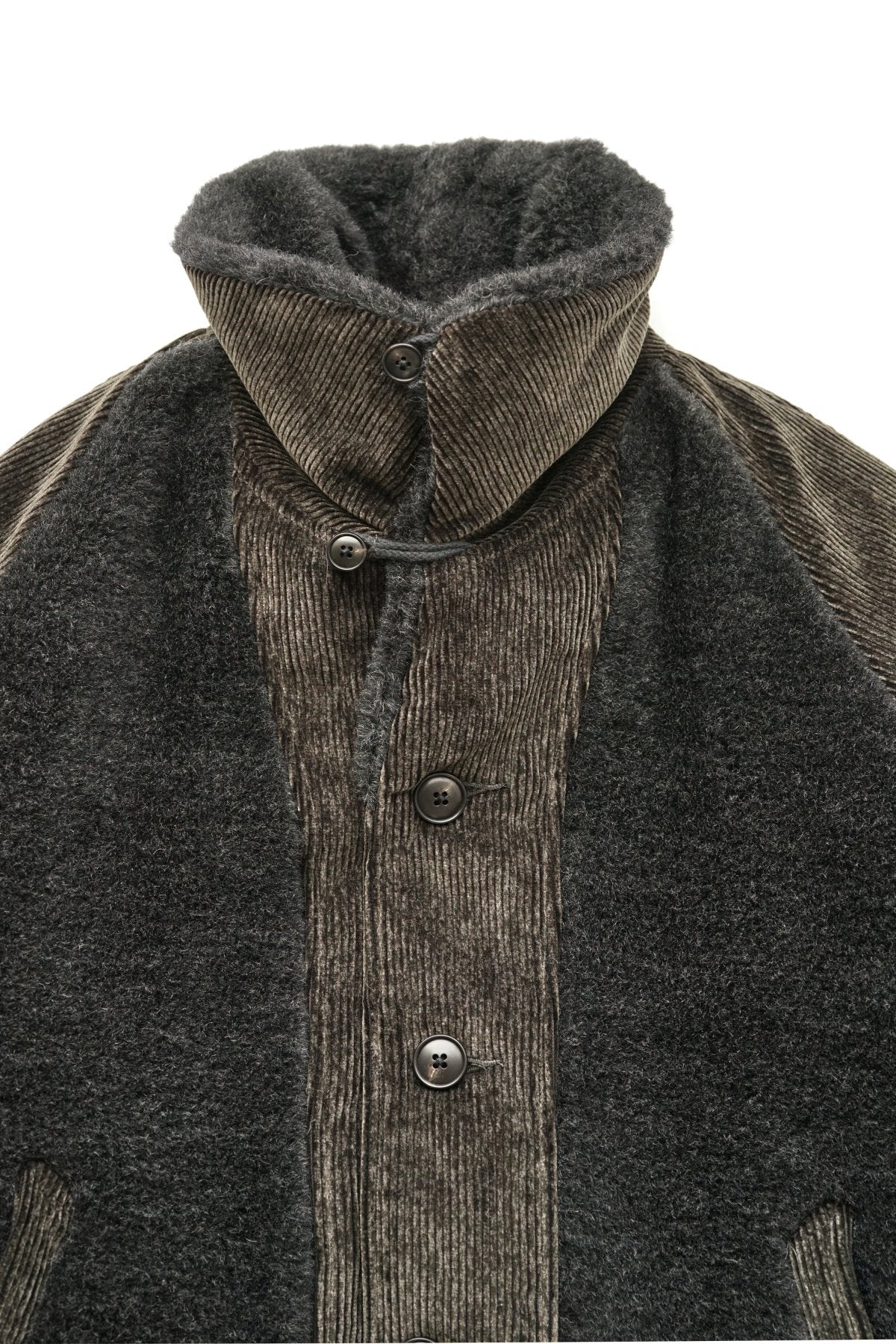 OLD JOE - BUTTONED FRONT GRIZZLY JACKET - SLATE