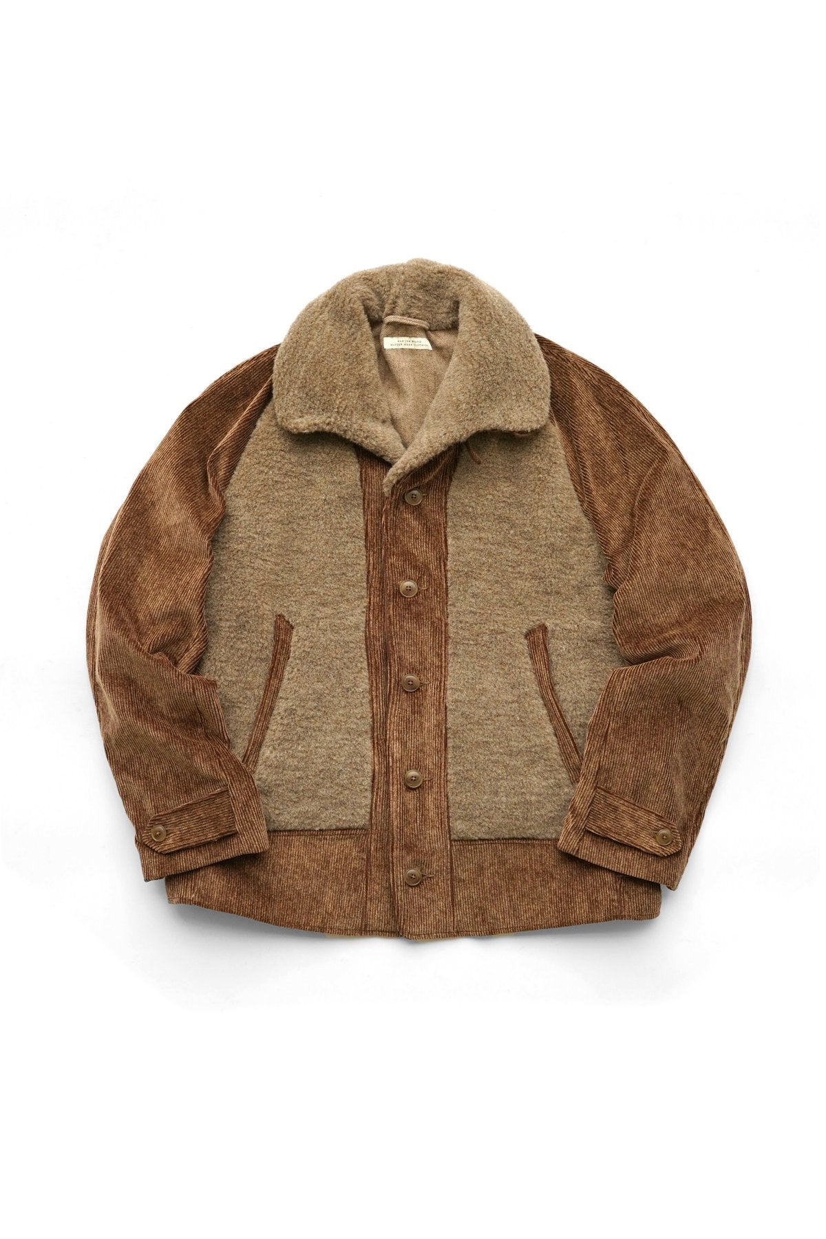 OLD JOE - BUTTONED FRONT GRIZZLY JACKET - BARK