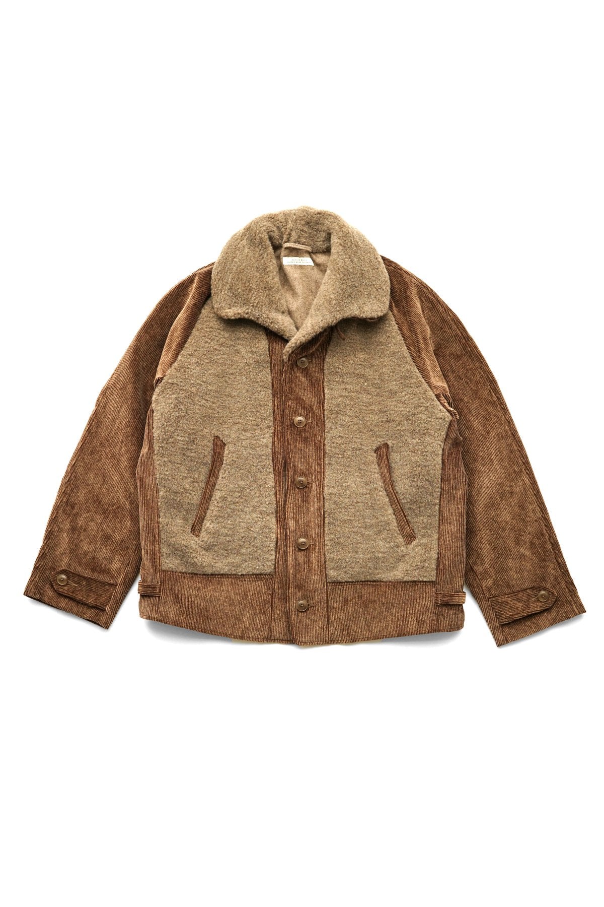 OLD JOE - BUTTONED FRONT GRIZZLY JACKET - BARK