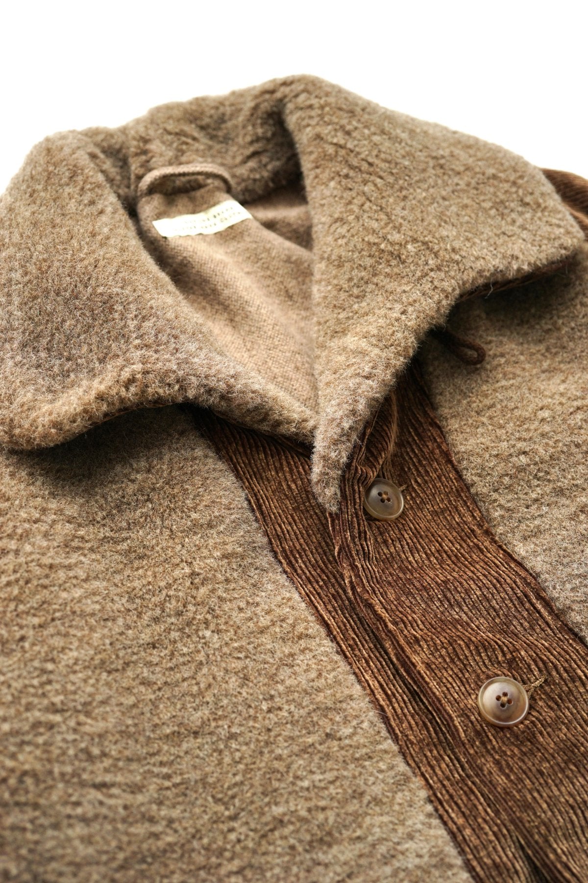 OLD JOE - BUTTONED FRONT GRIZZLY JACKET - BARK