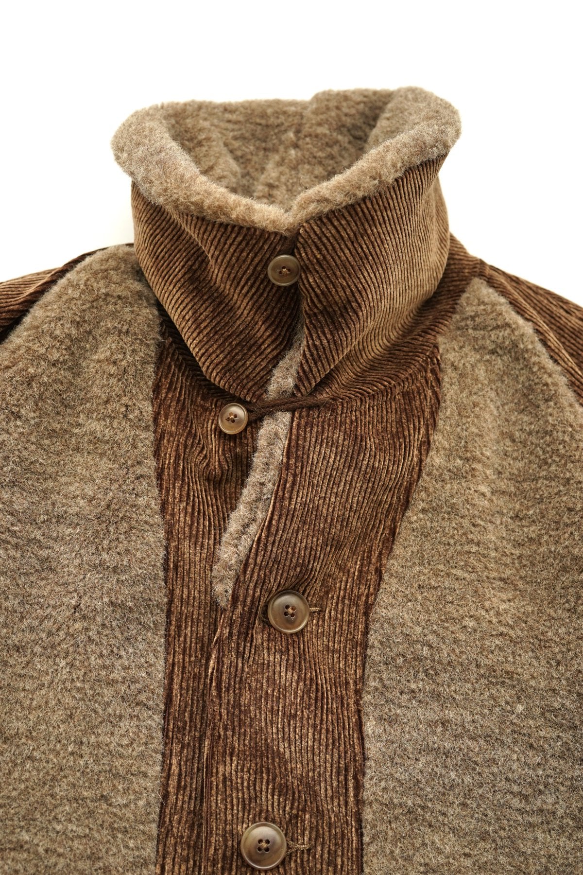 OLD JOE - BUTTONED FRONT GRIZZLY JACKET - BARK