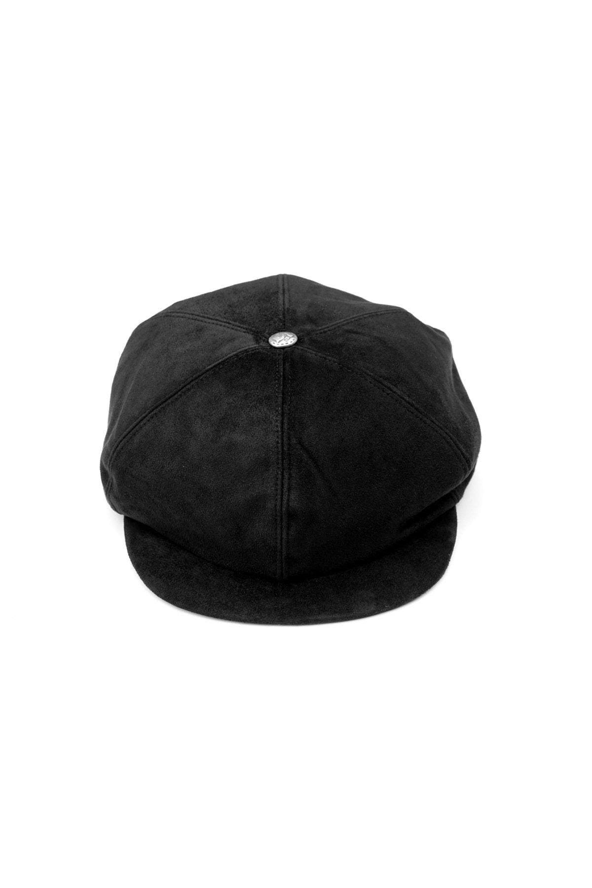 Porter Classic - GOAT SUEDE CASQUETTE W/SILVER BUTTON - BLACK