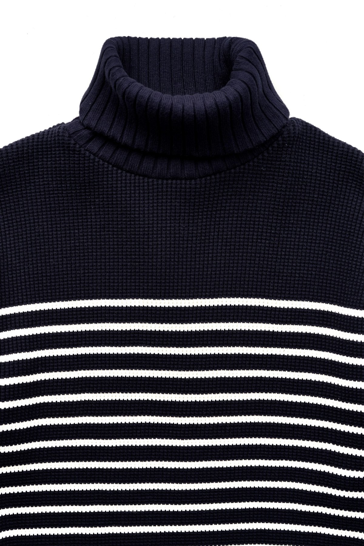 Nigel Cabourn - TURTLE NECK PANEL BORDER - NAVY