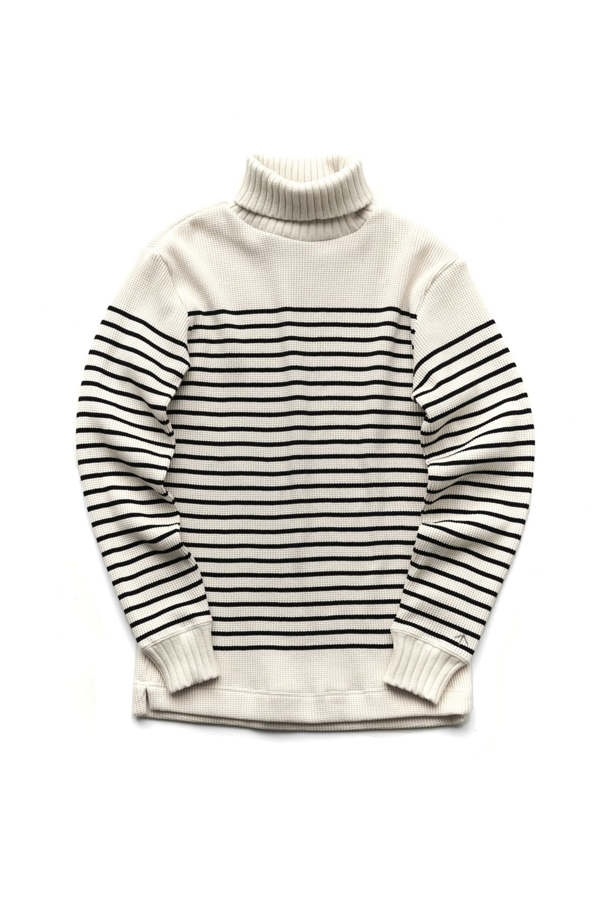 Nigel Cabourn - TURTLE NECK PANEL BORDER - WHITE