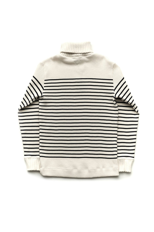 Nigel Cabourn - TURTLE NECK PANEL BORDER - WHITE