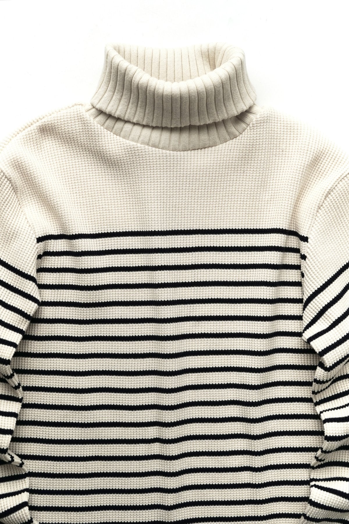 Nigel Cabourn - TURTLE NECK PANEL BORDER - WHITE