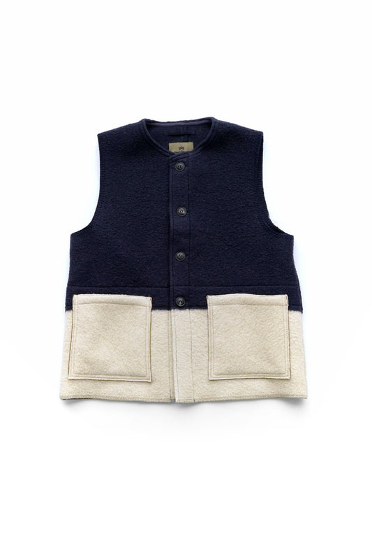 Nigel Cabourn - BLANKET JERKIN VEST - ONE STRIPE - IVORY