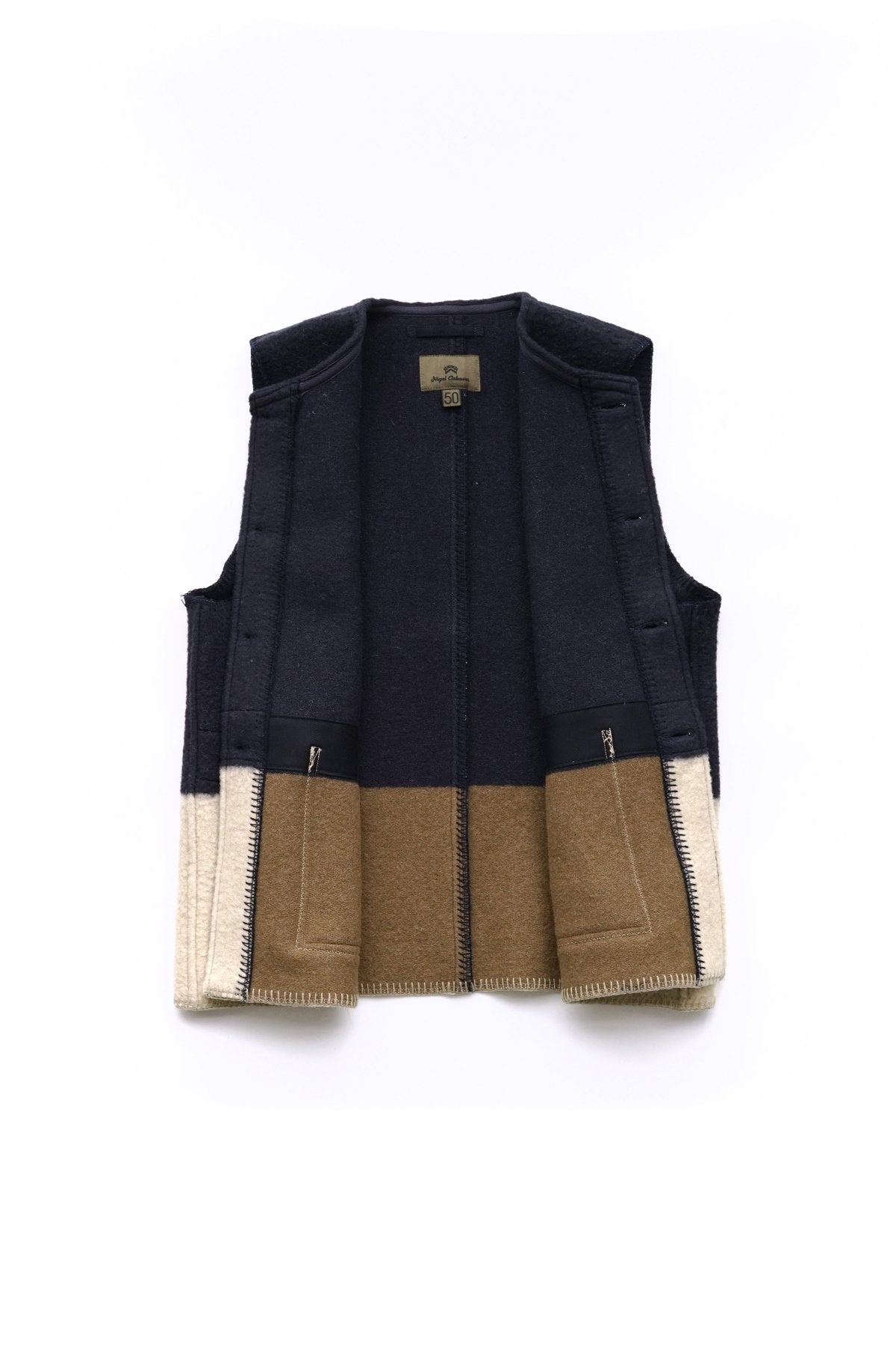 Nigel Cabourn - BLANKET JERKIN VEST - ONE STRIPE - IVORY