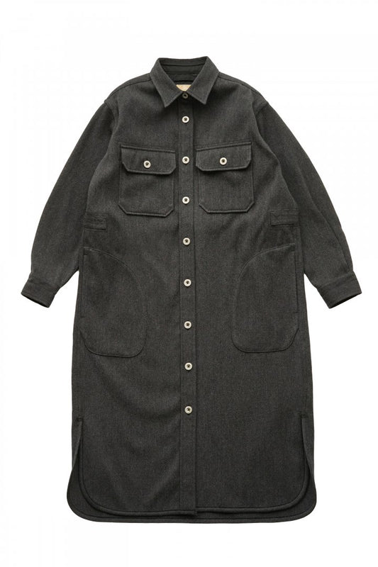 Nigel Cabourn woman - LONG CPO DRESS(MELTON) - CHARCOAL GRAY