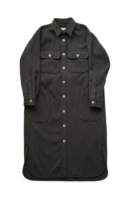 Nigel Cabourn woman - LONG CPO DRESS(MELTON) - CHARCOAL GRAY