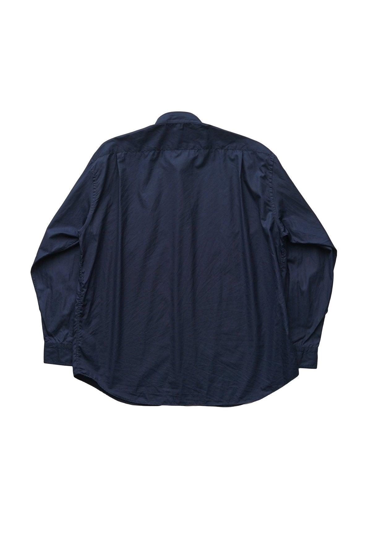 Porter Classic - SWISS COTTON STAND COLLAR SHIRT - NAVY