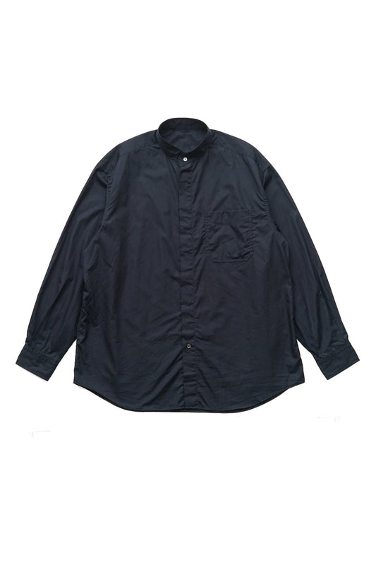 Porter Classic - SWISS COTTON STAND COLLAR SHIRT - DARK NAVY