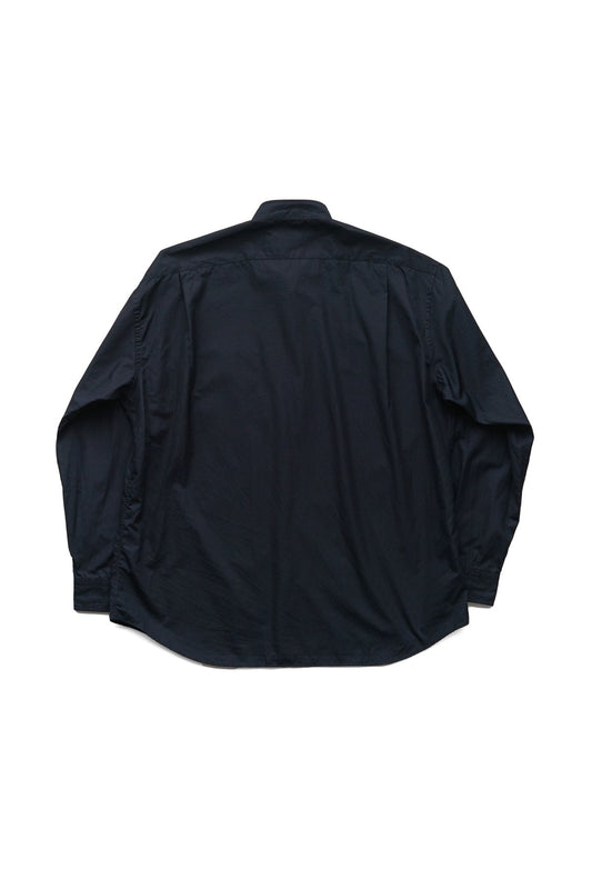 Porter Classic - SWISS COTTON STAND COLLAR SHIRT - DARK NAVY