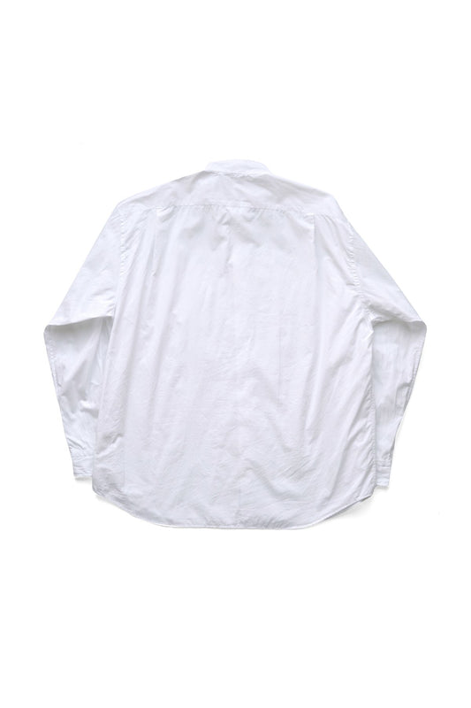 Porter Classic - SWISS COTTON STAND COLLAR SHIRT - WHITE