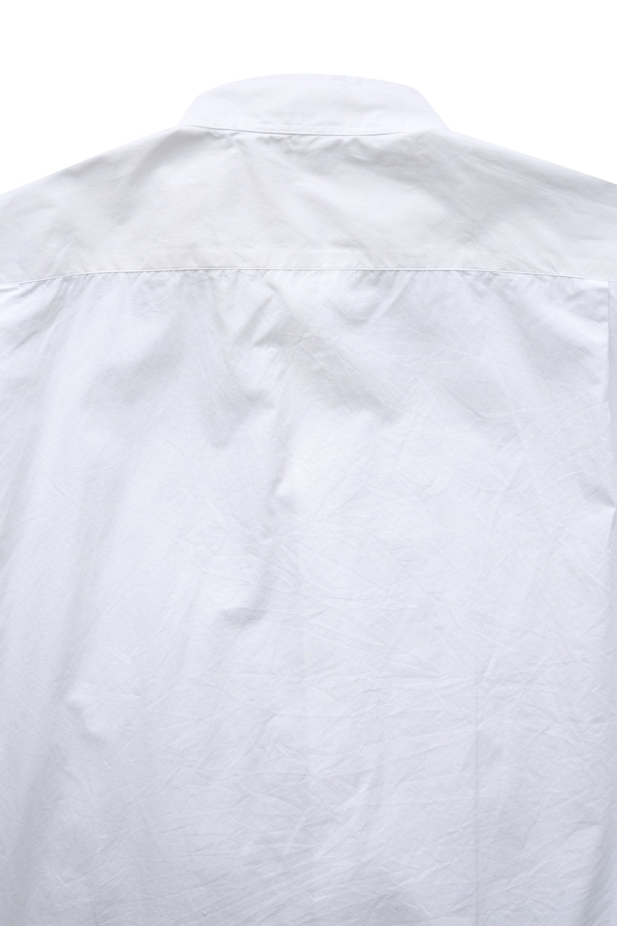 Porter Classic - SWISS COTTON STAND COLLAR SHIRT - WHITE