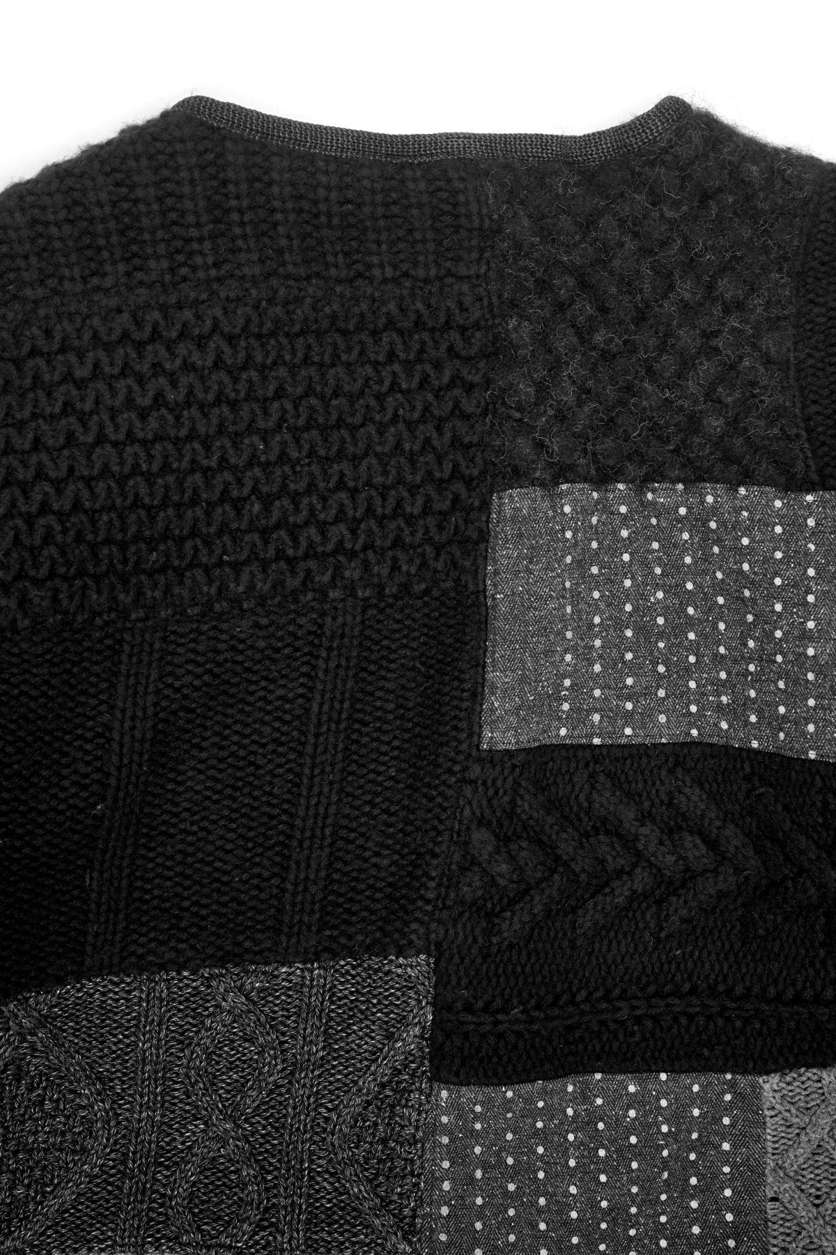 Porter Classic - H/W PATCHWORK KNIT CARDIGAN - BLACK