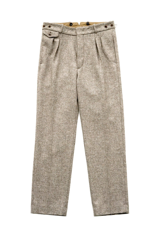 OLD JOE ★★★ - EXCLUSIVE DOUBLE-PLEATED DRAPE TROUSER - FOG