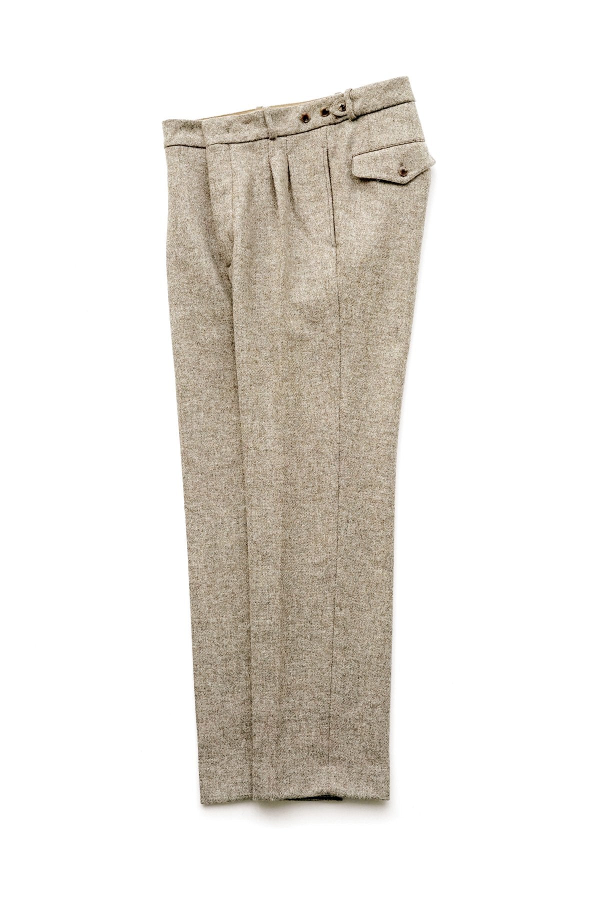 OLD JOE ★★★ - EXCLUSIVE DOUBLE-PLEATED DRAPE TROUSER - FOG