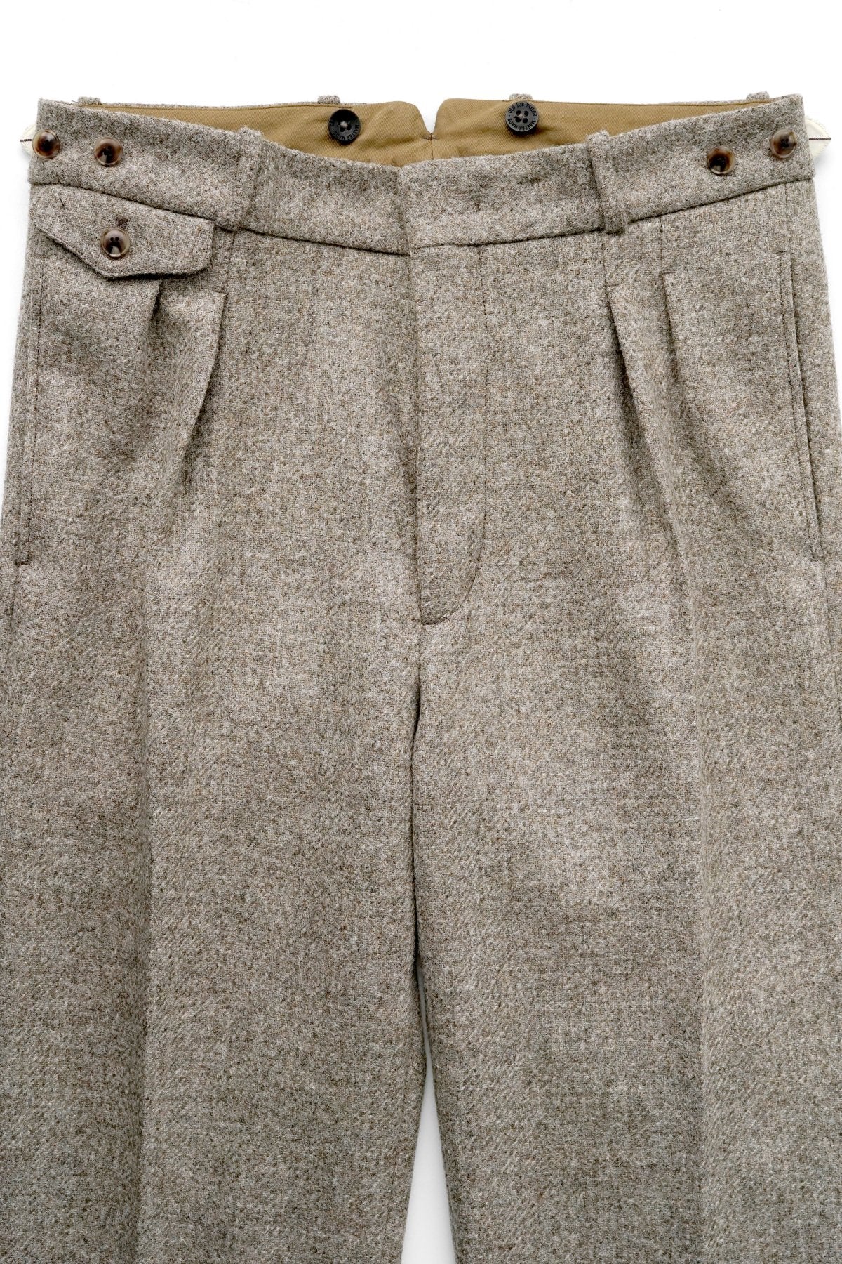 OLD JOE ★★★ - EXCLUSIVE DOUBLE-PLEATED DRAPE TROUSER - FOG