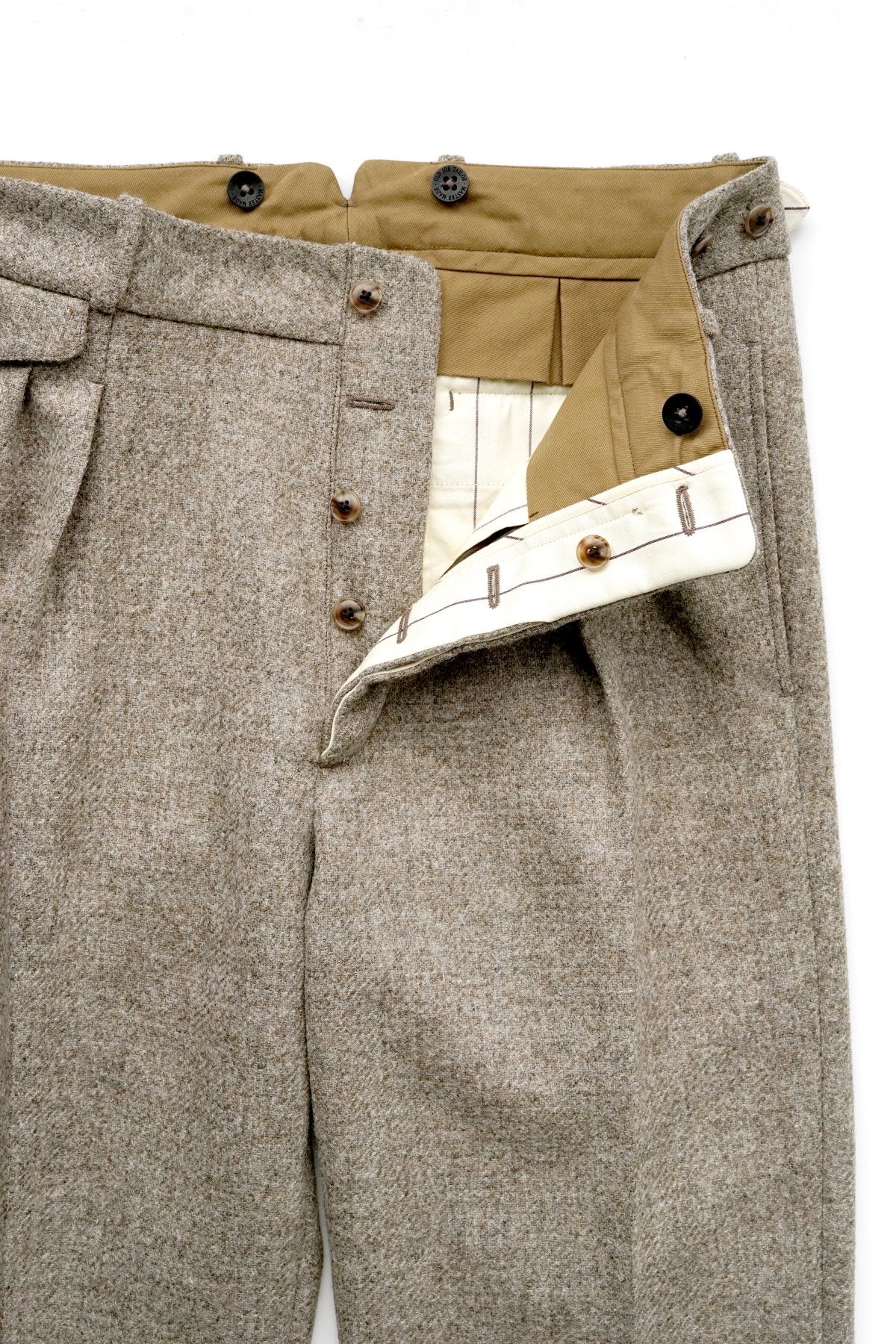 OLD JOE ★★★ - EXCLUSIVE DOUBLE-PLEATED DRAPE TROUSER - FOG