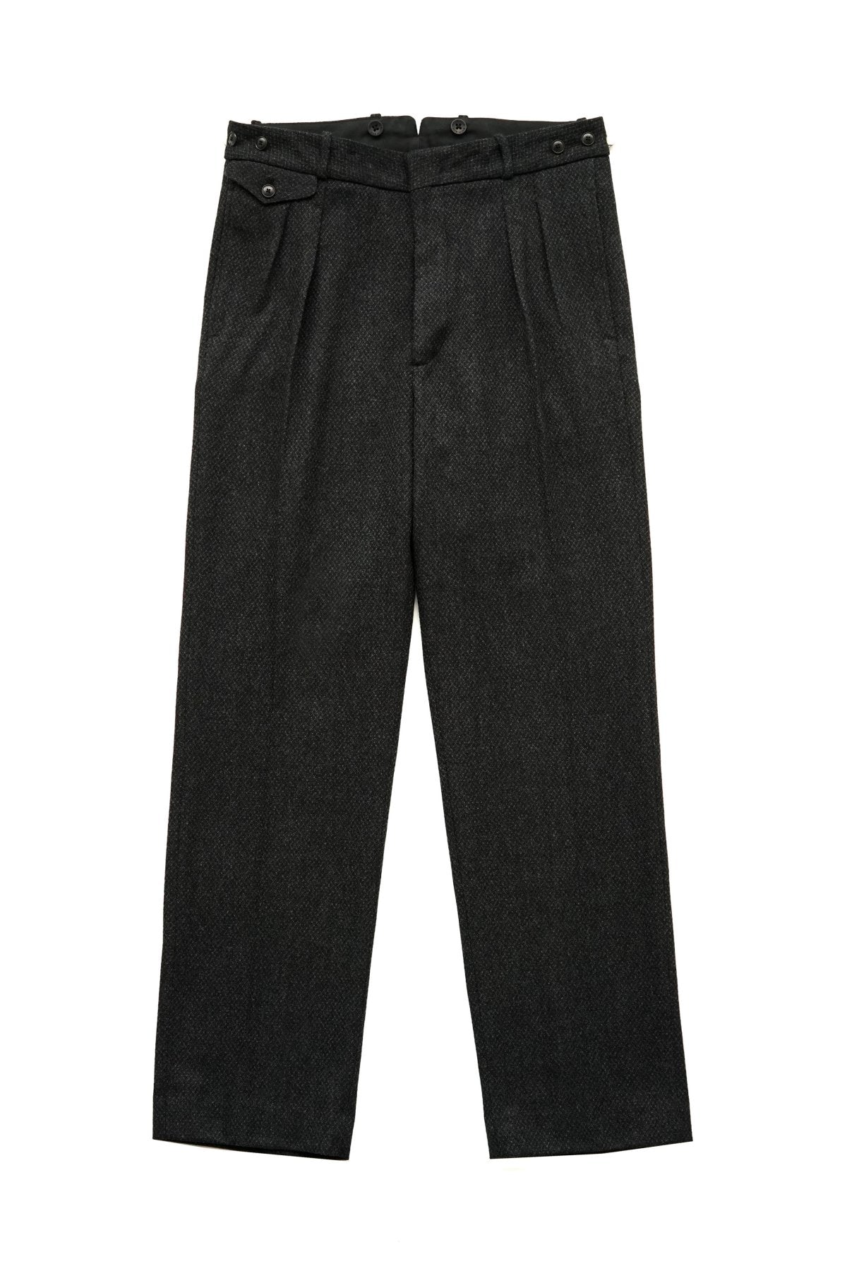 OLD JOE - DOUBLE-PLEATED DRAPE TROUSER - DIAMOND WEAVE