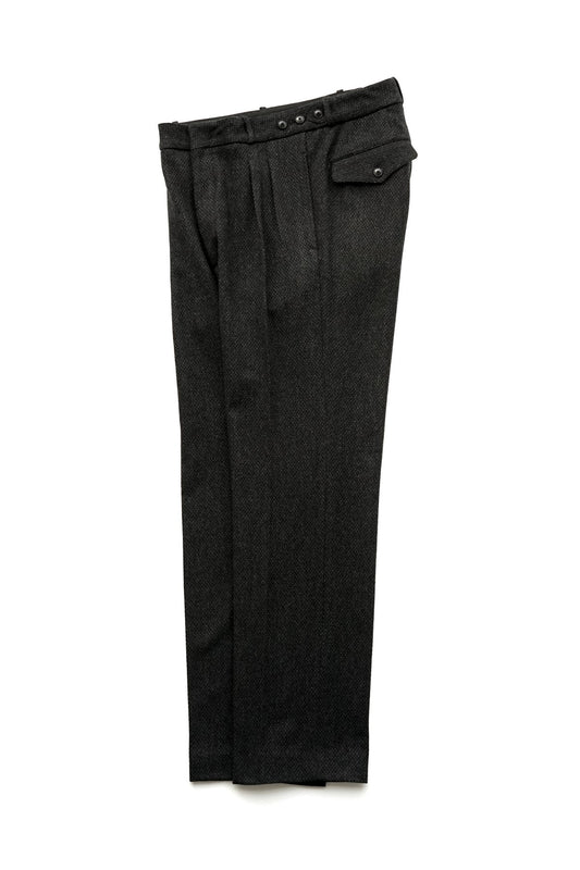 OLD JOE - DOUBLE-PLEATED DRAPE TROUSER - DIAMOND WEAVE