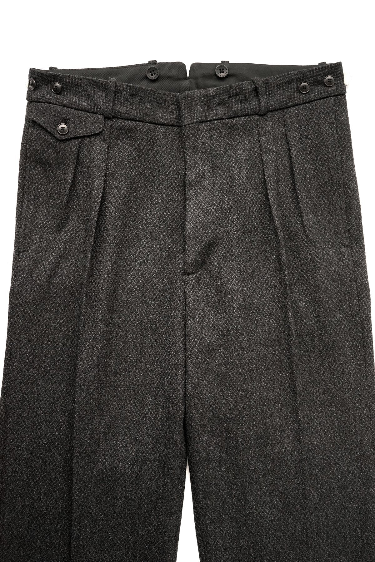 OLD JOE - DOUBLE-PLEATED DRAPE TROUSER - DIAMOND WEAVE