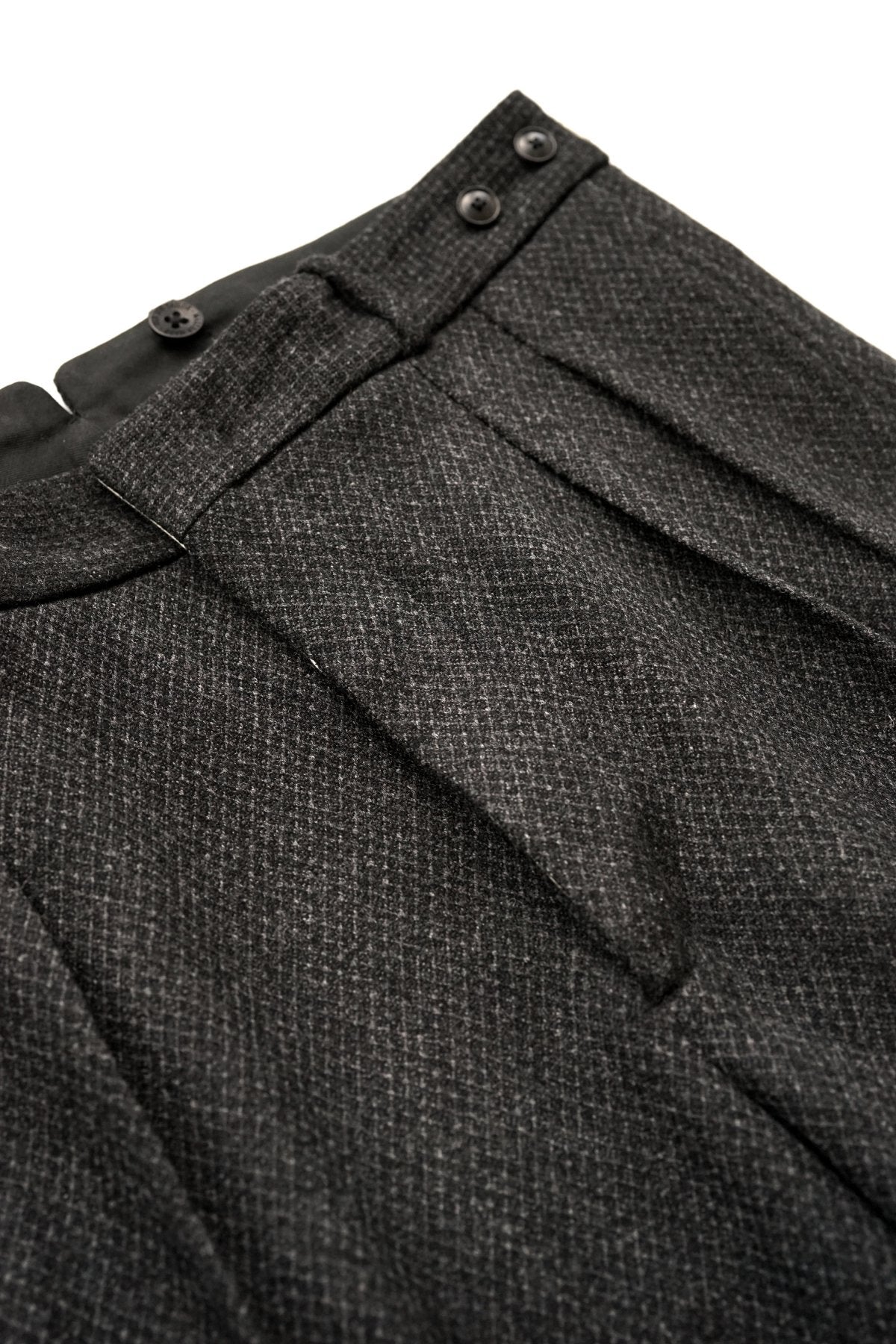 OLD JOE - DOUBLE-PLEATED DRAPE TROUSER - DIAMOND WEAVE