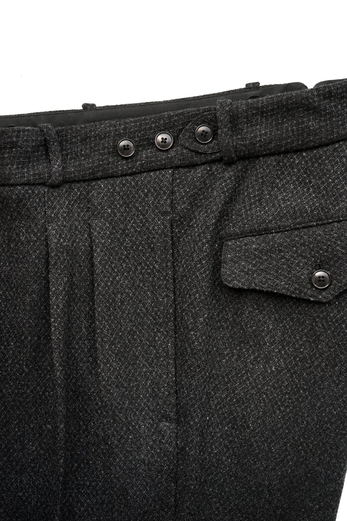 OLD JOE - DOUBLE-PLEATED DRAPE TROUSER - DIAMOND WEAVE