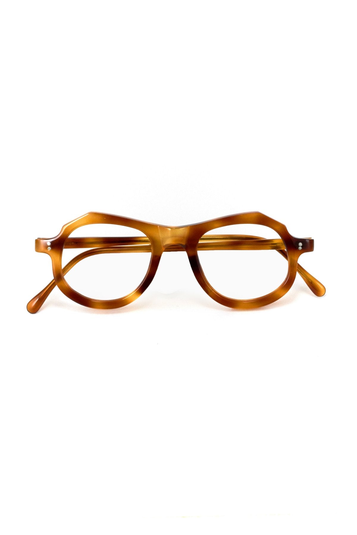 1950s HAND MADE  FRANCE VINTAGE EYEGLASS AMBER - OPT-580