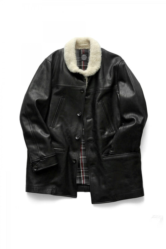 Porter Classic ★★★ - H/W CUSTOM HORSE LEATHER CAR COAT - BLACK