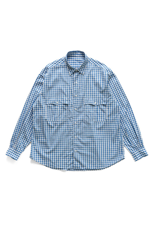 Porter Classic - ROLL UP GINGHAM CHECK SHIRT - BLUE