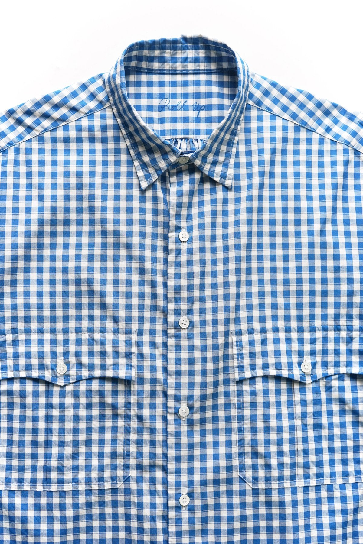 Porter Classic - ROLL UP GINGHAM CHECK SHIRT - BLUE