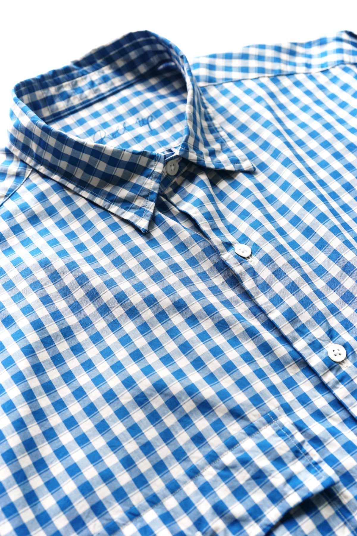 Porter Classic - ROLL UP GINGHAM CHECK SHIRT - BLUE