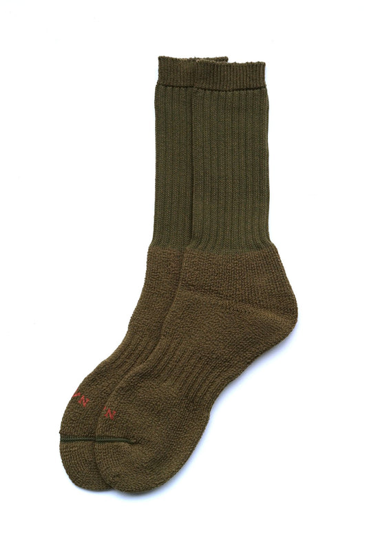 ◯ Nigel Cabourn - PILE SOCKS - GREEN