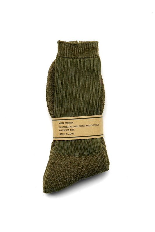 ◯ Nigel Cabourn - PILE SOCKS - GREEN